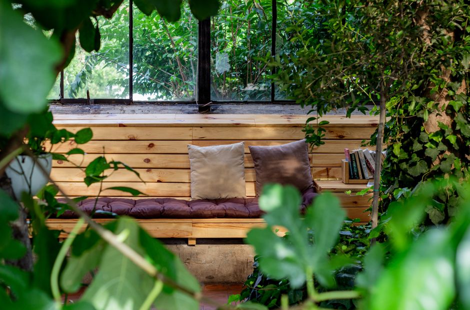 cozy reading nook with cushions