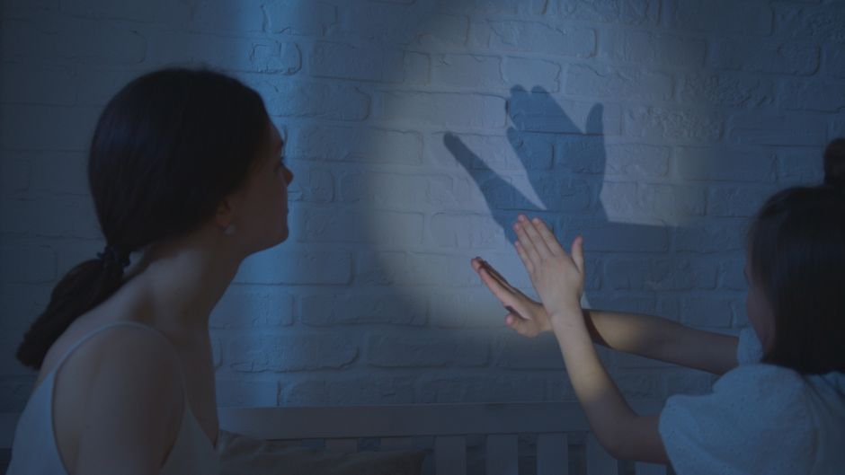 hand shadow puppets wall