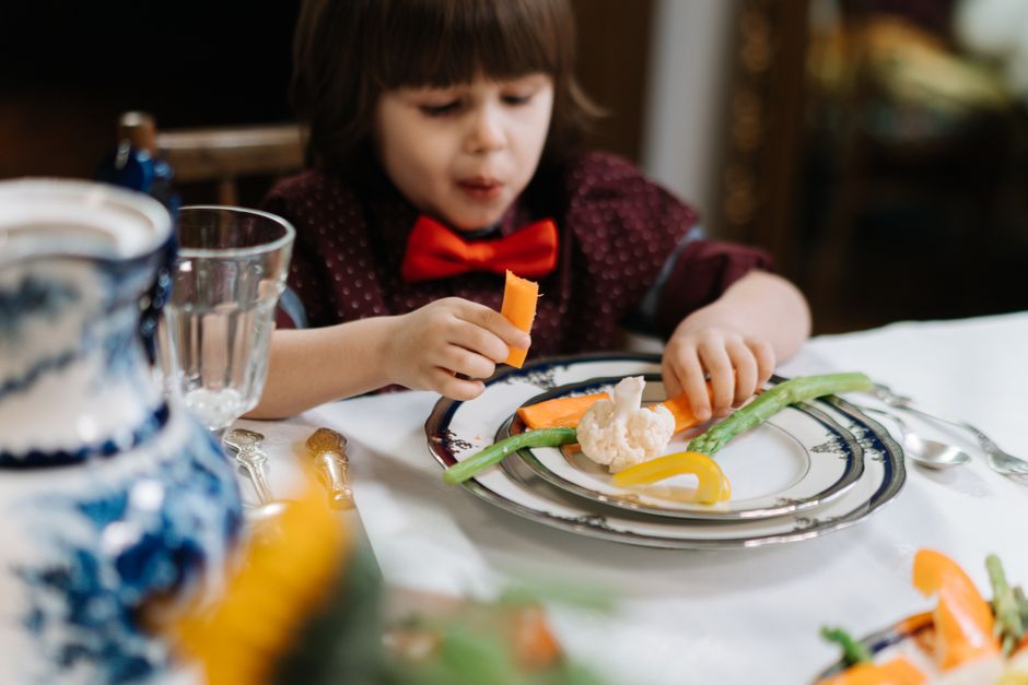 colorful healthy food plate for kids