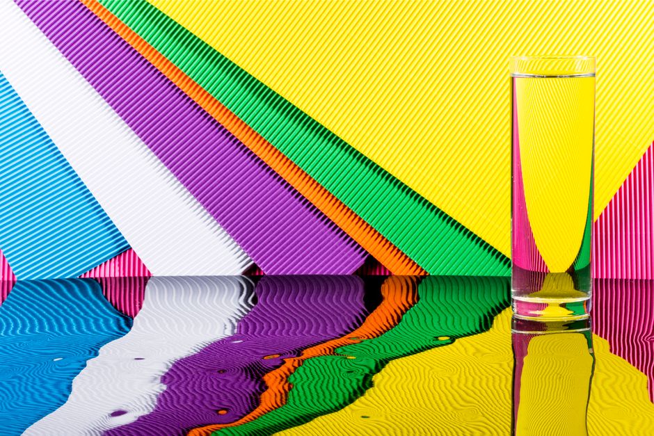 rainbow refraction glass of water