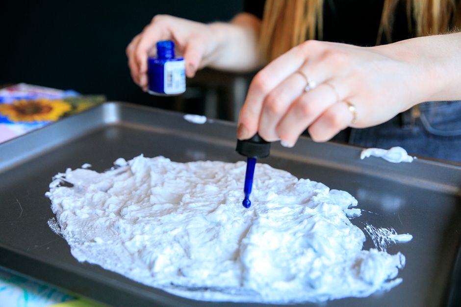 shaving foam cloud experiment